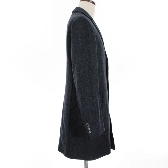Cardinal of Canada NWT Top Coat Size 40R US Blue & Black Herringbone Wool/Cash